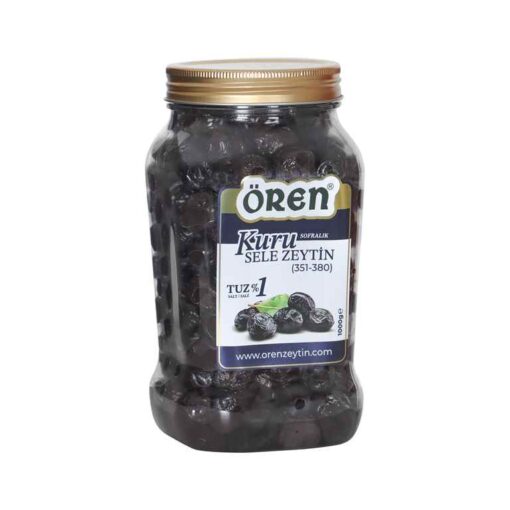 Ören-Tuzsuz Kuru Siyah Sele Zeytin 1 Kg.